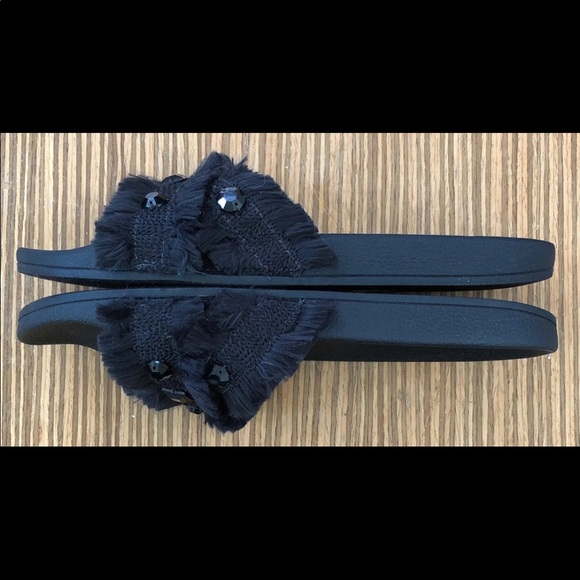 JS PLAYAH Fringe Studded Slip-on Slide Sandals - Picture 7 of 7